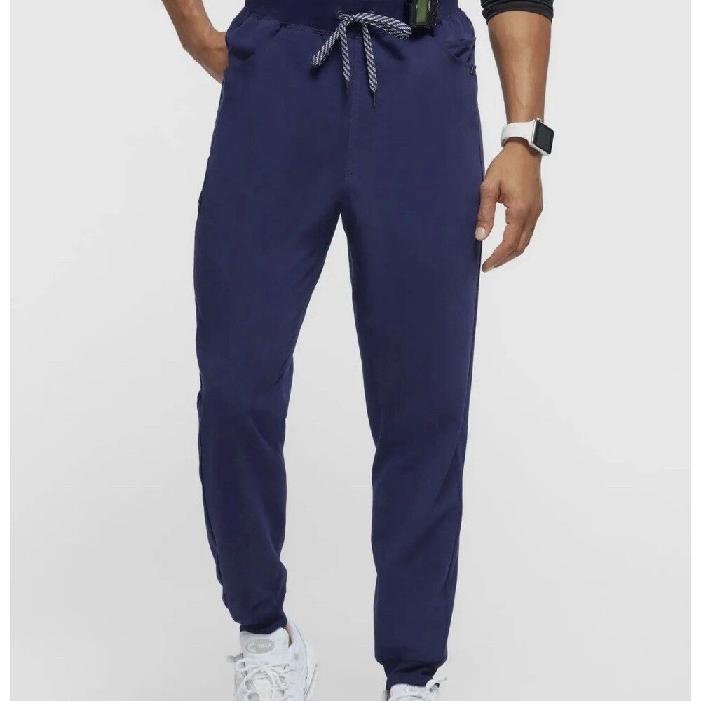JAANUU Drawstring Scrub Joggers Pants Mens 1X/XL Navy Blue J85013E Medical Nurse